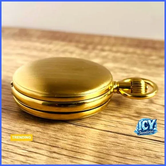 Gold Mechanical Pocket Watch with Chain Wind Up Vintage Men's Women's